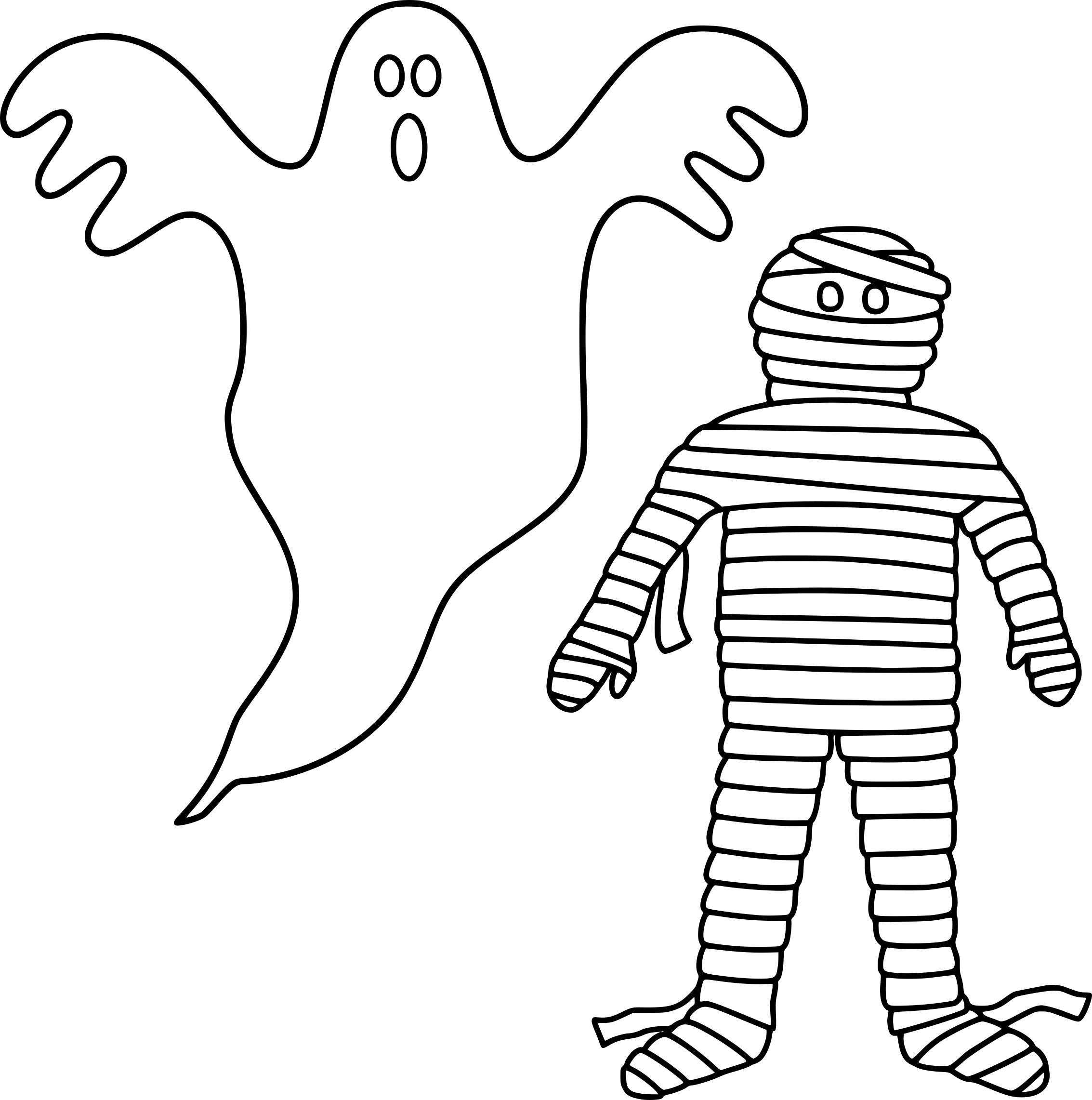 Coloriage Fantôme Et Momie À Imprimer pour Dessiner Un Fantome 