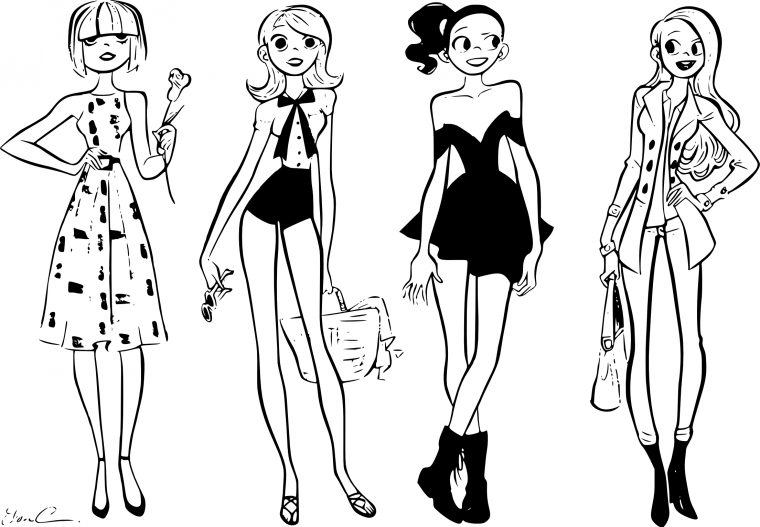 Coloriage Fashion À Imprimer avec Coloriage À Imprimer De Fille