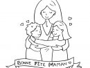 Coloriage Fete Des Meres, Maman D'1 Fille Et 1 Garçon - Occuper Les Enfants dedans Dessin Fete