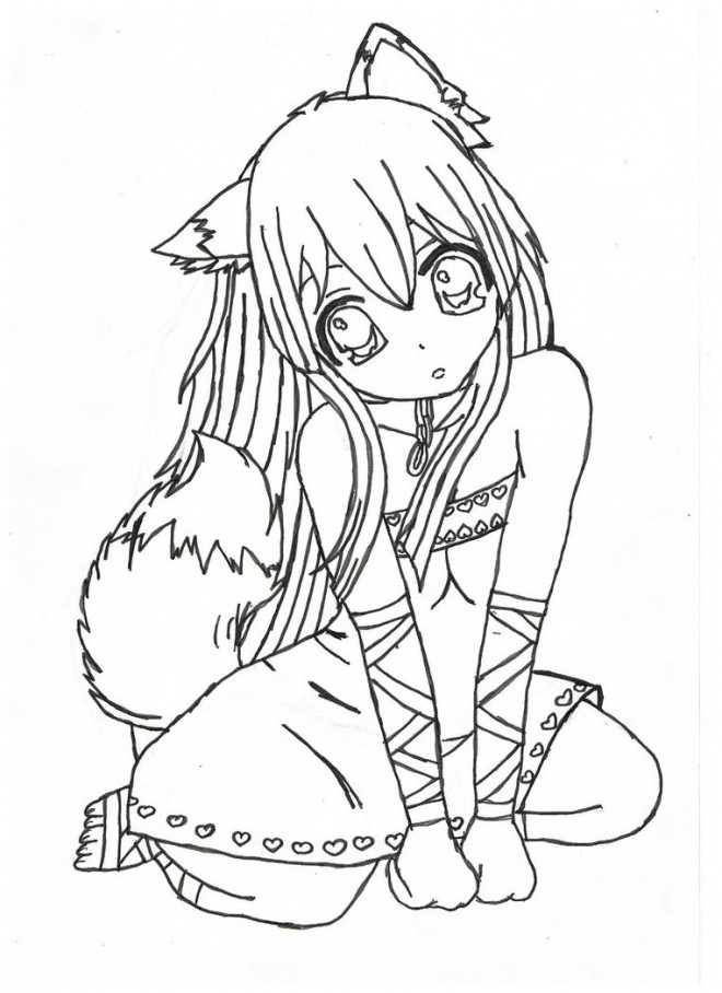 Coloriage Fille Kawaii Sur Ordinateur Dessin Gratuit À Imprimer pour Coloriage De Fille A Imprimer Gratuit