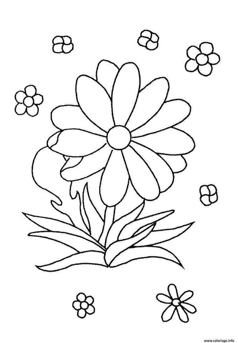 Coloriage Fleur Simple Facile Maternelle Dessin Fleurs À Imprimer serapportantà Fleur A Dessiner Facile