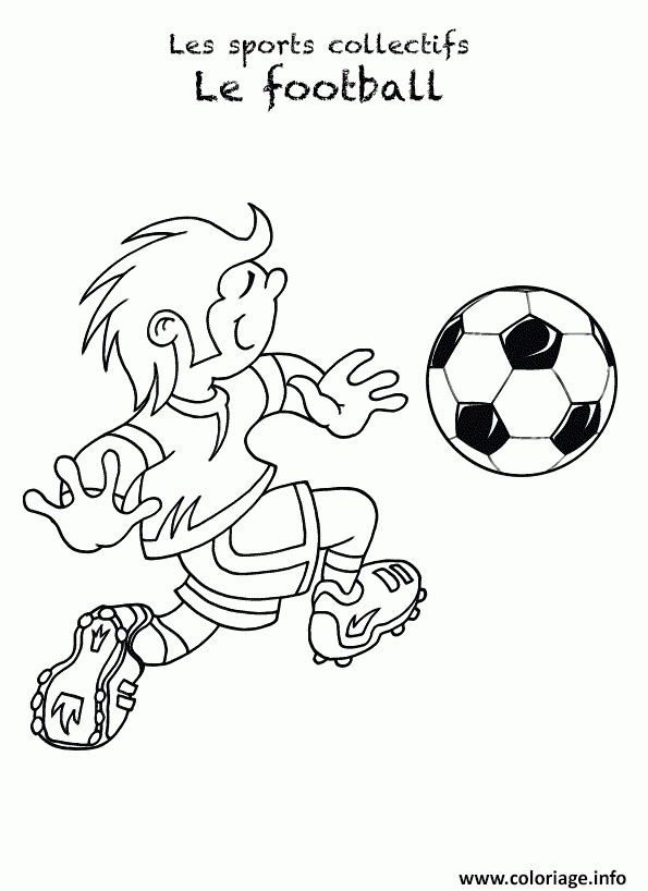 Coloriage Footballeur Foot Sport Collectif Football 9 Enfant Dessin dedans Coloriage Foot
