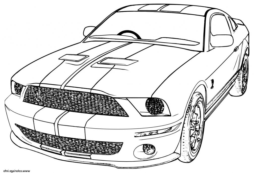 Coloriage Ford Mustang Cool Image Coloriage Ford Mustang Voiture De concernant Voiture De Course Coloriage