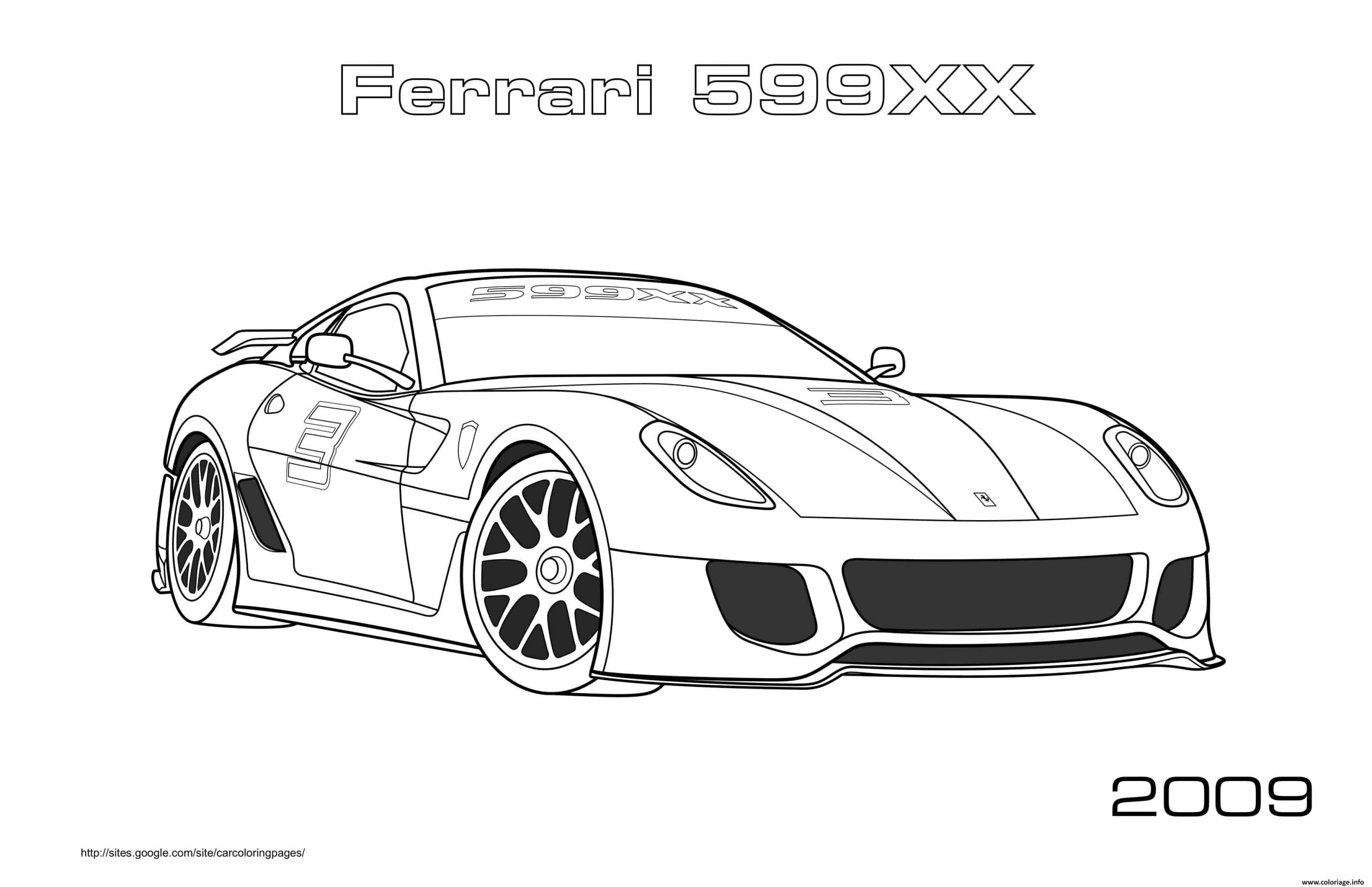 Coloriage Formule 1 Ferrari 599Xx Voiture De Course Dessin Formule 1 À pour Coloriage En Ligne Voiture 