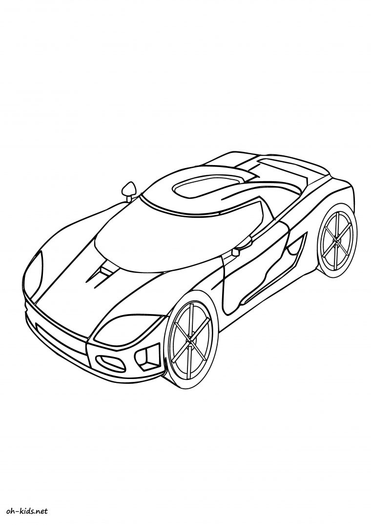 Coloriage Fr: Coloriage Gratuit A Imprimer Voiture De Sport pour Voiture Dessin Simple