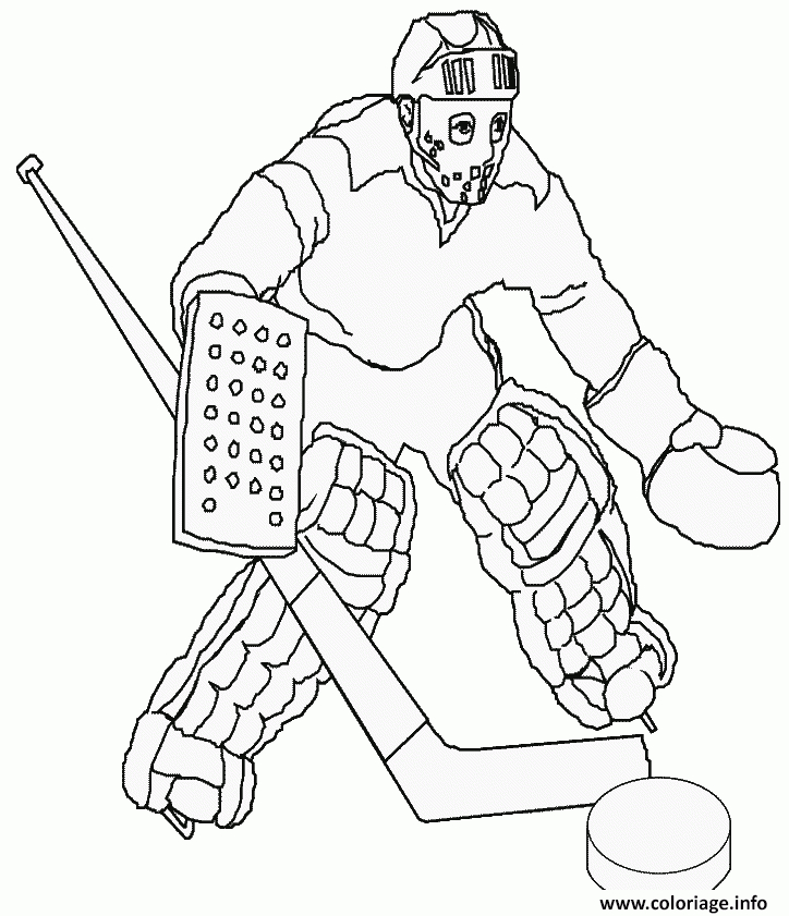 Coloriage Gardien De Hockey Sur Glace - Jecolorie intérieur Gardien De But Dessin