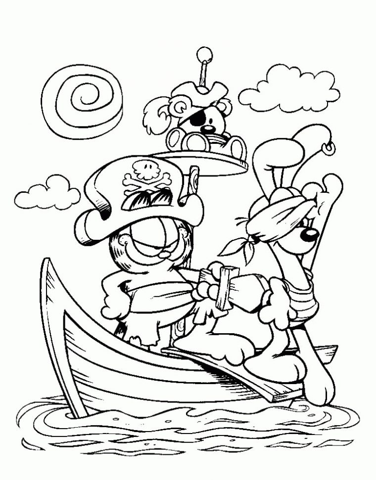 Coloriage Garfield Pirate dedans Pirate Dessin