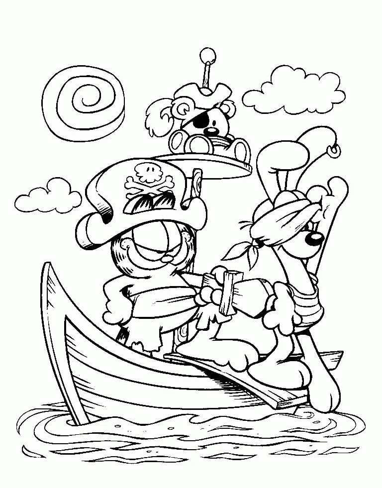 Coloriage Garfield Pirate dedans Pirate Dessin 