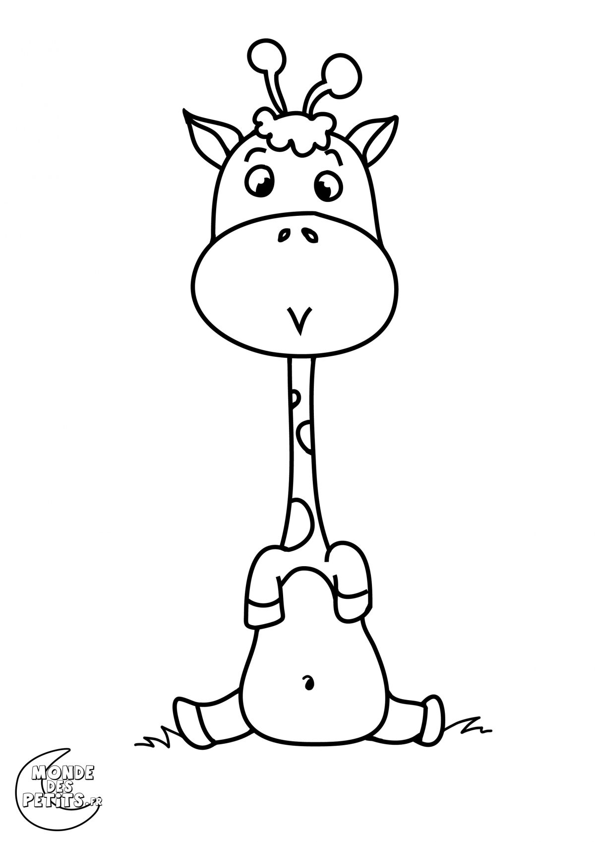 Coloriage Girafe Facile pour Coloriage Facile