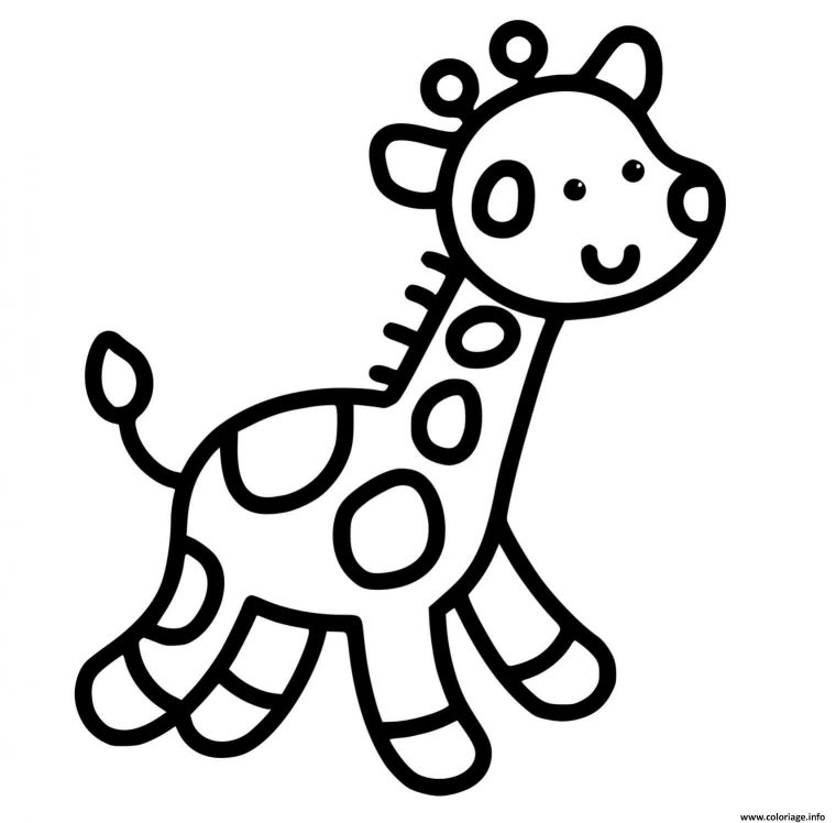 Coloriage Girafe Maternelle Bebe Facile Dessin Girafe À Imprimer serapportantà Dessin Bébé Animaux