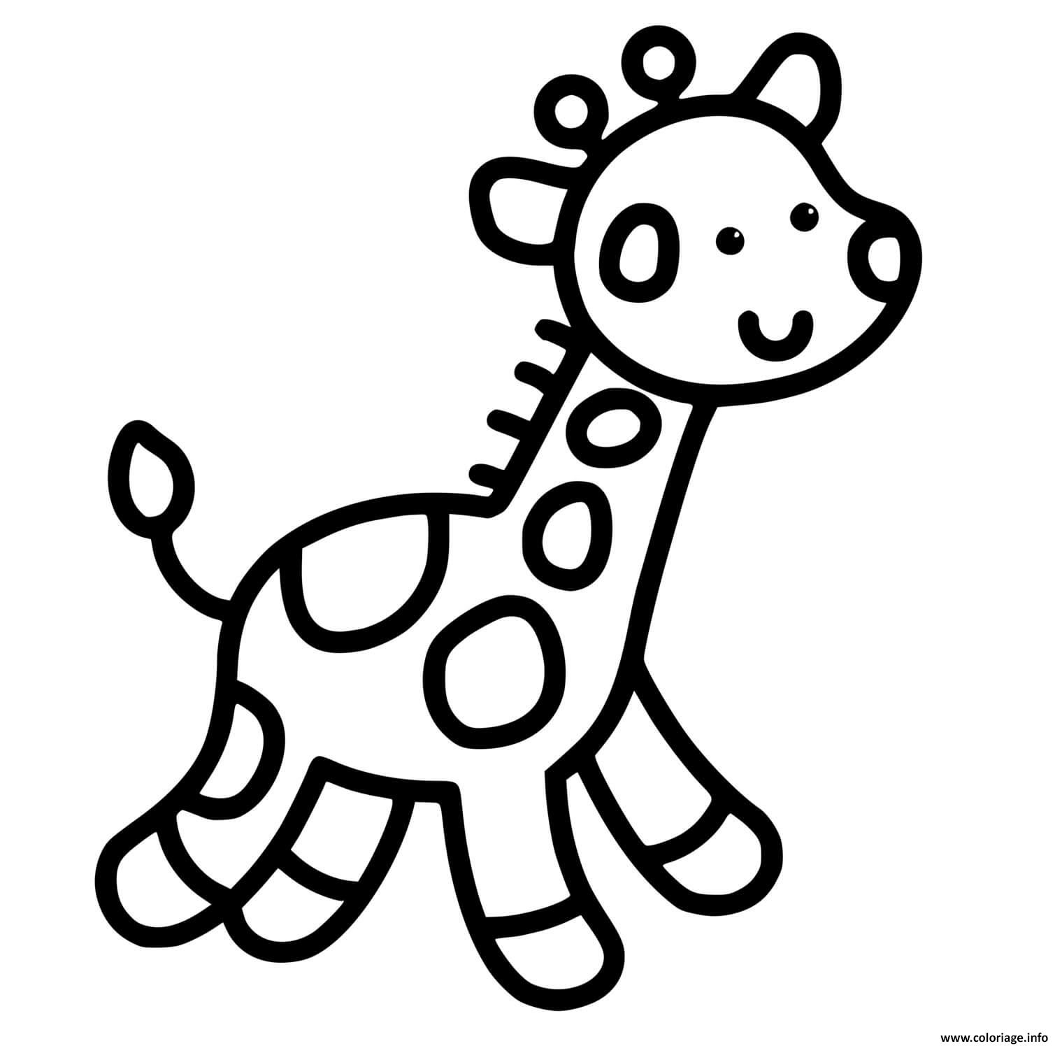 Coloriage Girafe Maternelle Bebe Facile Dessin Girafe À Imprimer serapportantà Dessin Bébé Animaux 