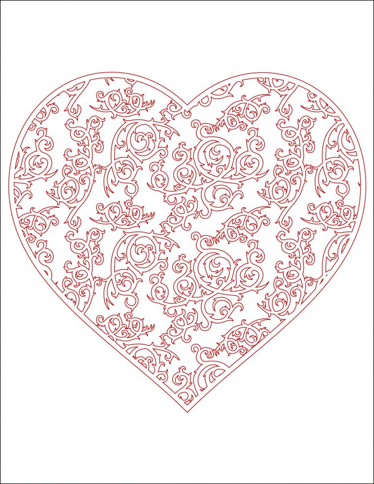 Coloriage Gratuit Coeur Rempli D'Épines À Imprimer – Artherapie.ca encequiconcerne Imprimer Un Coeur