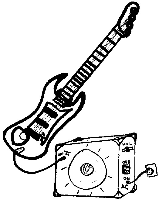 Coloriage Guitare Électrique Et Baffle Dessin Gratuit À Imprimer serapportantà Dessin Guitare Électrique