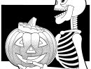 Coloriage  Halloween, Citrouille Et Sorcière  Squelette- à Coloriage Halloween Citrouille