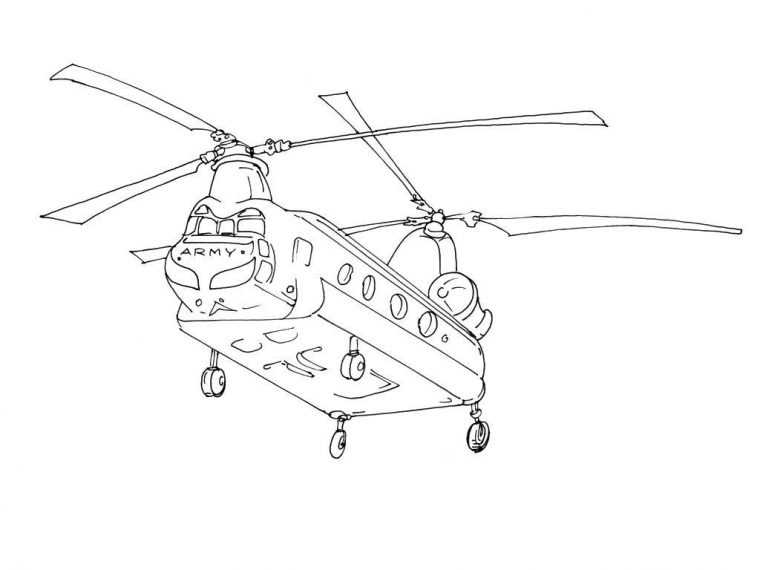 Coloriage Hélicoptère 10 – Coloriage Helicopteres – Coloriages Transports dedans Helicoptere Dessin