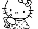 Coloriage Hello Kitty Qui Boit Une Boisson concernant Hello Kitty Sirène