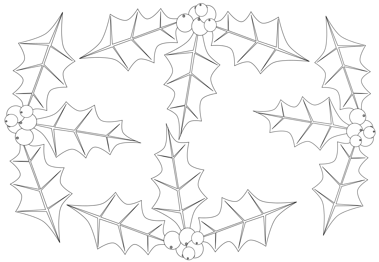 Coloriage Houx De Noël Gratuit À Imprimer pour Houx Dessin 