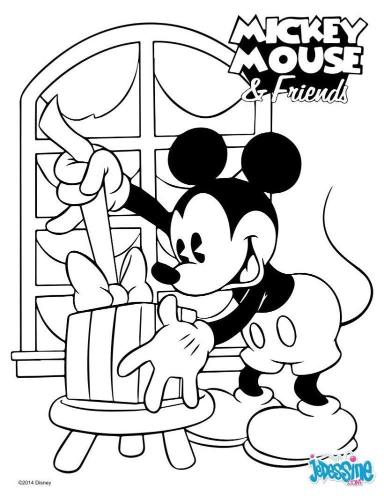 Coloriage Imprimer Mickey Noel - Coloriage Imprimer intérieur Coloriage Mickey Noel
