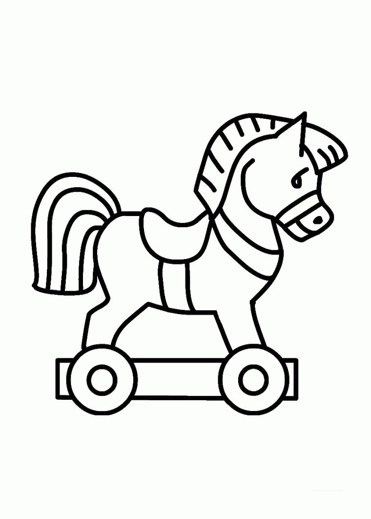 Coloriage – Jouet Cheval dedans Coloriage Cheval