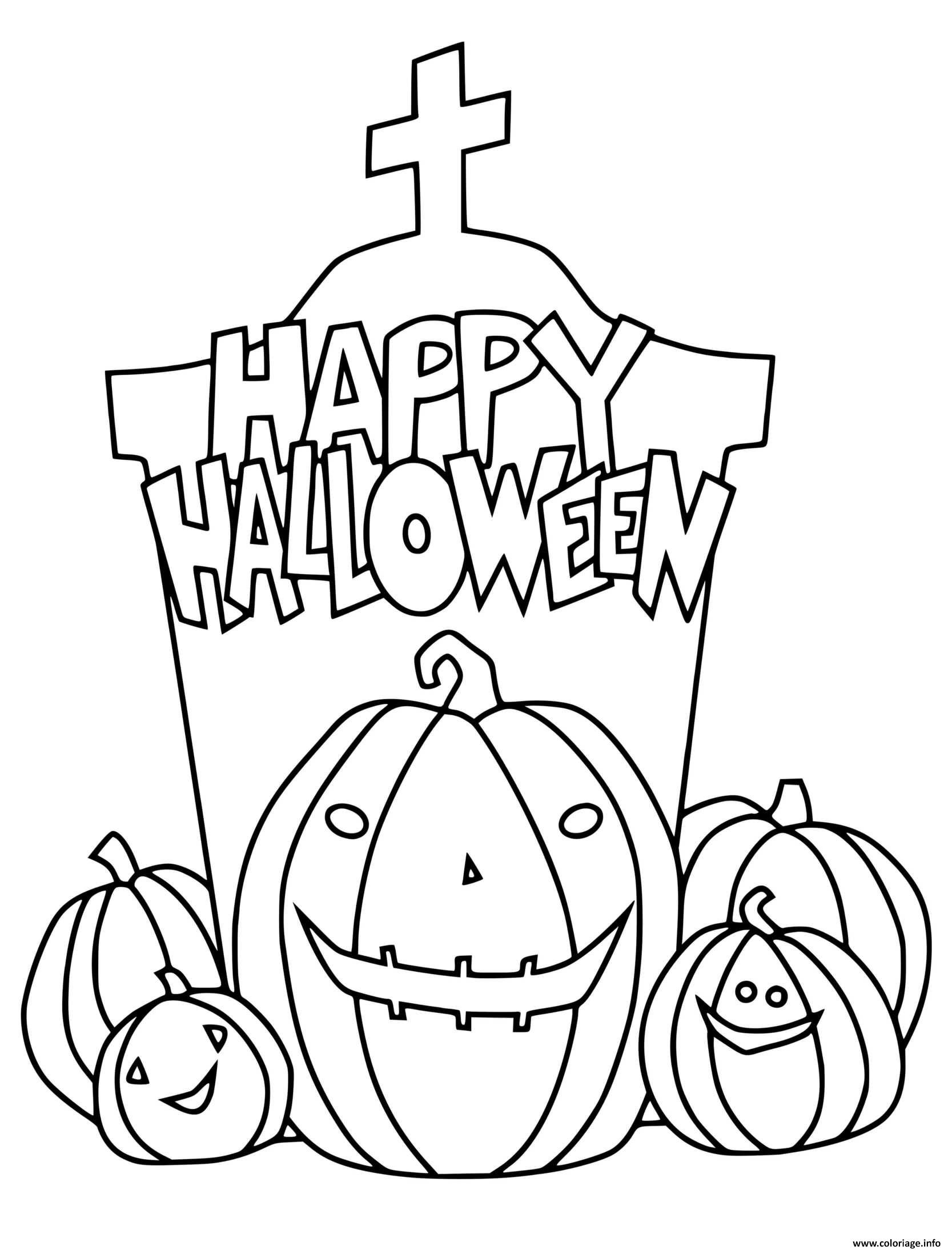 Coloriage Joyeuse Halloween 2020 Citrouilles Dessin Halloween À Imprimer destiné Image A Colorier Halloween