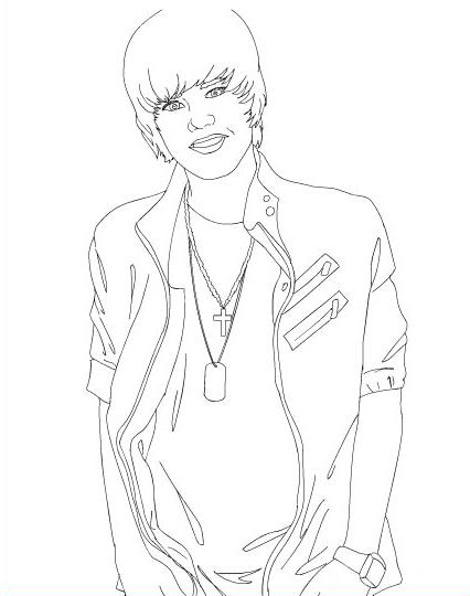 Coloriage Justin Bieber 2 - Lescoloriages à Coloriage Justin Bieber 