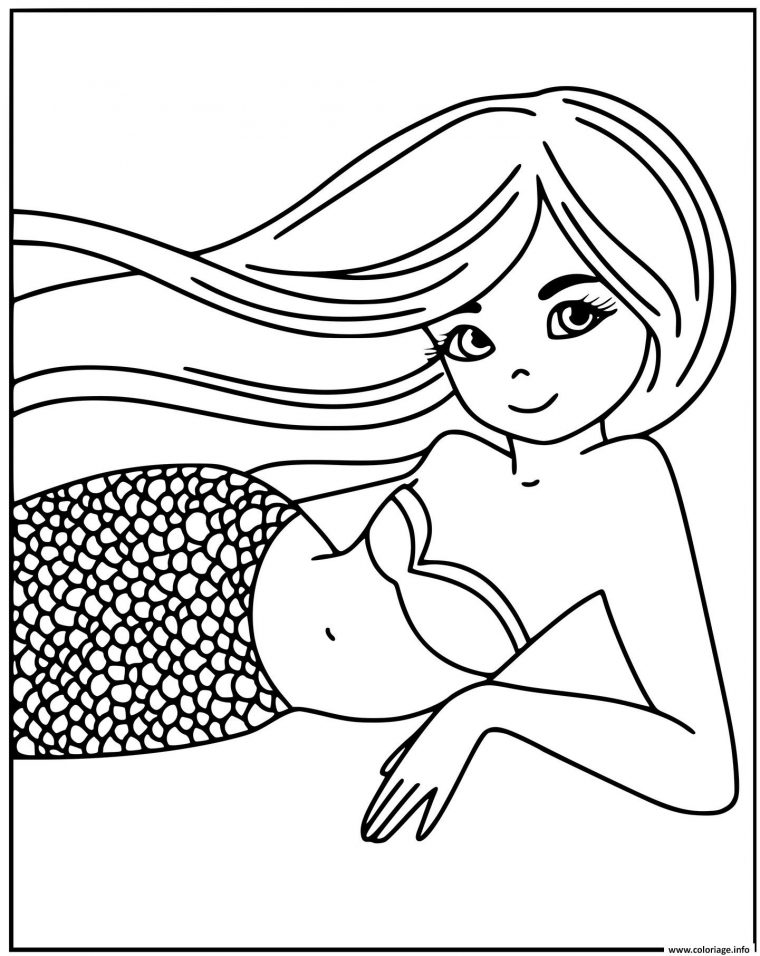 Coloriage Kind Mermaid Smiling Barbie Dessin Sirene À Imprimer destiné Dessin À Imprimer Barbie Sirène