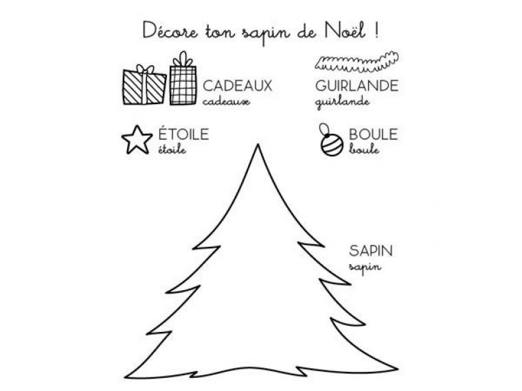 Coloriage : La Décoration Du Sapin intérieur Apprendre A Dessiner Un Sapin