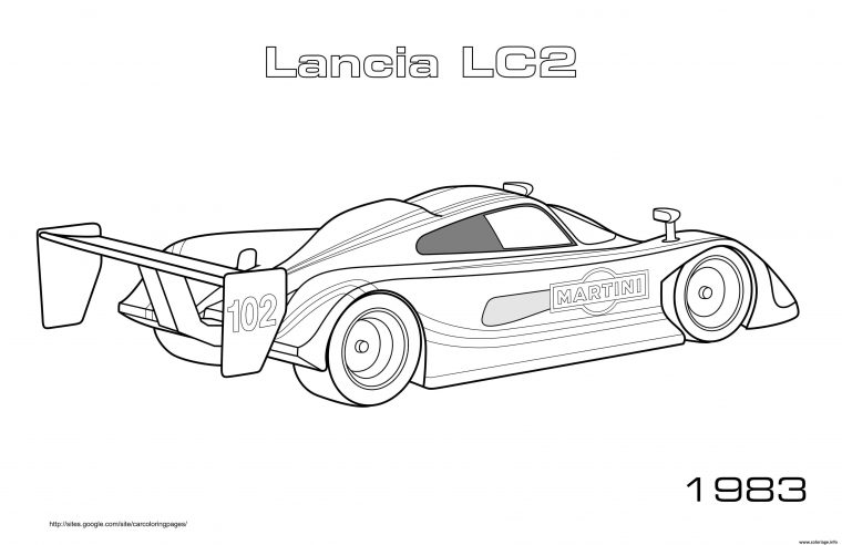 Coloriage Lancia Lc2 1983 Dessin Voiture De Course À Imprimer concernant Coloriage En Ligne Voiture