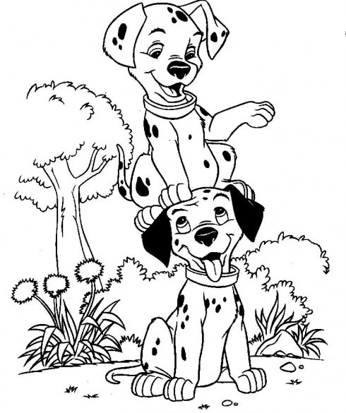 Coloriage Les 101 Dalmatiens #129457 (Films D'Animation) – Album De avec Coloriage De Dalmatien