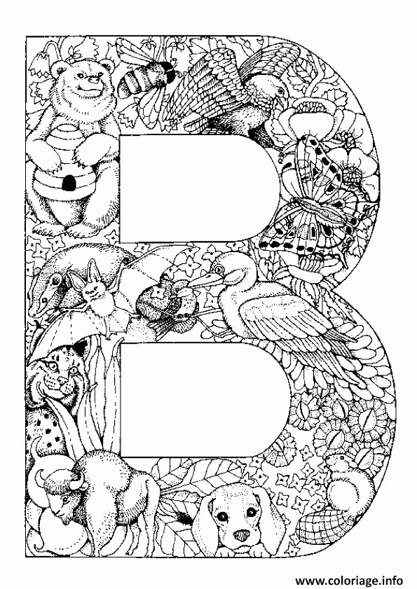 Coloriage Lettre B Alphabet Animaux Dessin Alphabet À Imprimer tout Coloriage Lettre Alphabet