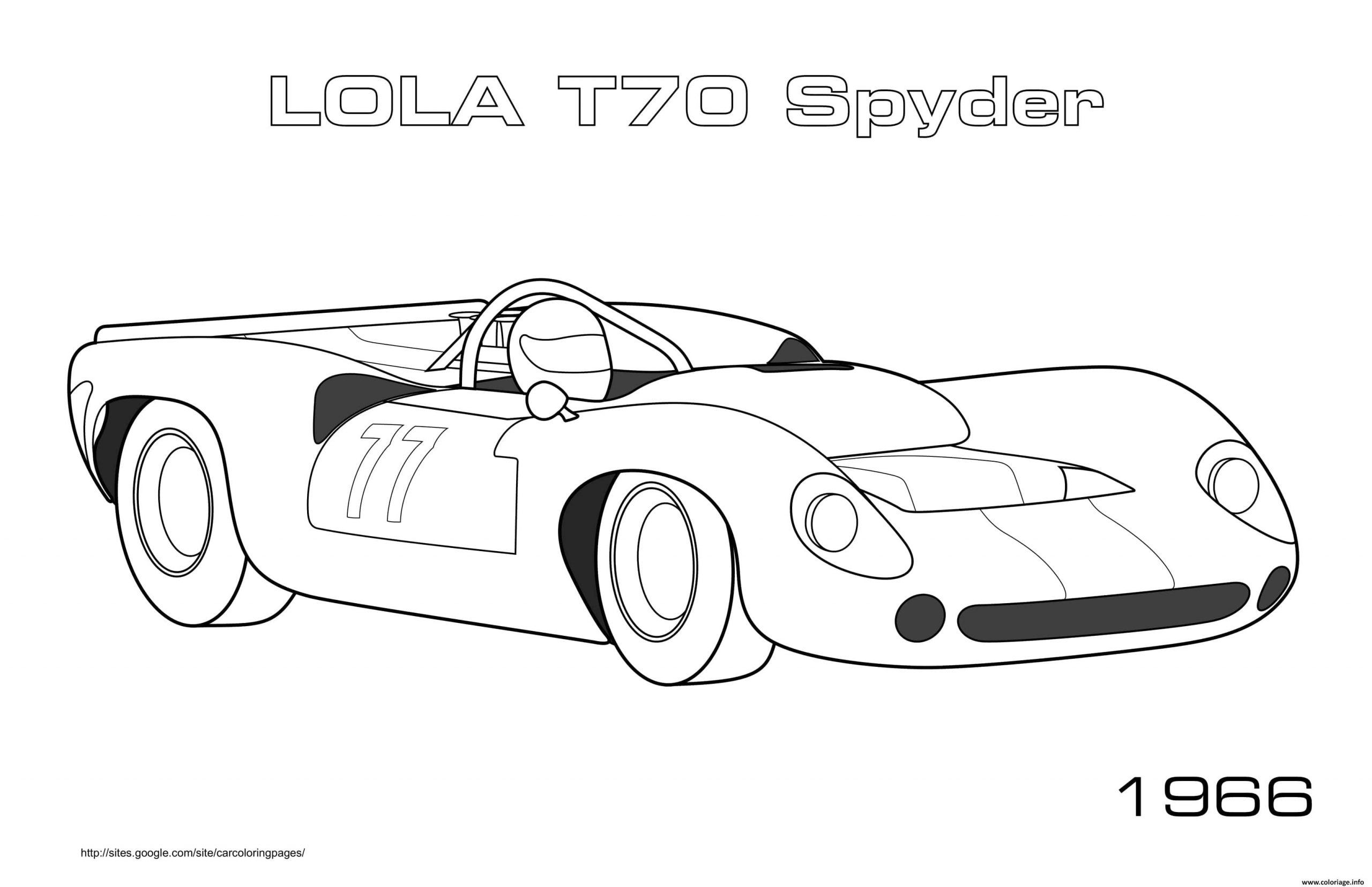 Coloriage Lola T70 Spyder 1966 Dessin Voiture De Course À Imprimer encequiconcerne Coloriages Voitures De Course