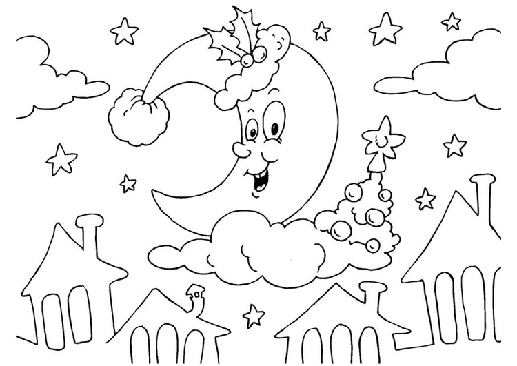 Coloriage Lune - Coloriages Gratuits À Imprimer - Dessin 23380 intérieur Coloriage La Lune 