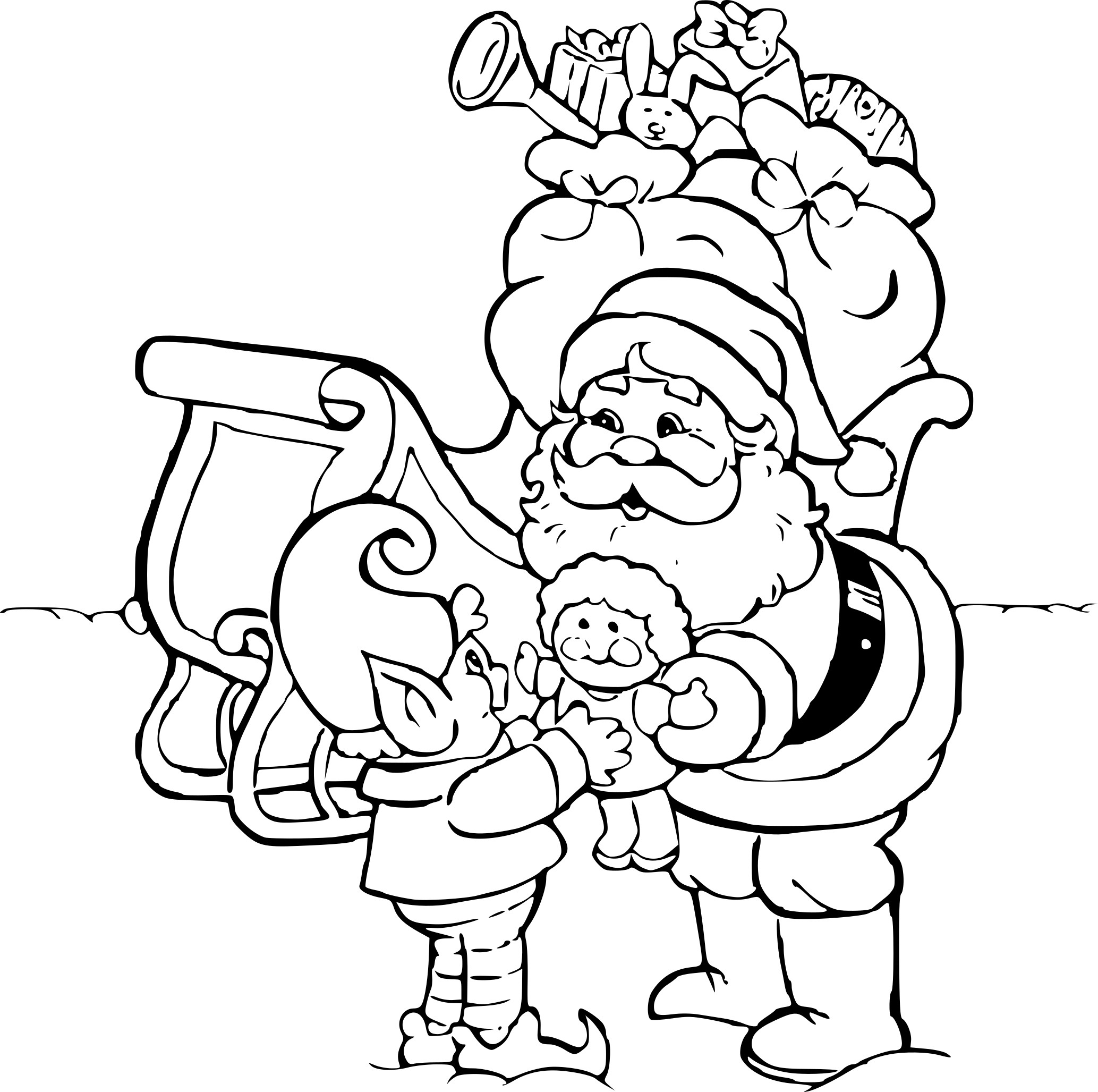 Coloriage Lutin Et Père Noël À Imprimer Sur Coloriages encequiconcerne Dessin De Père Noel À Imprimer 