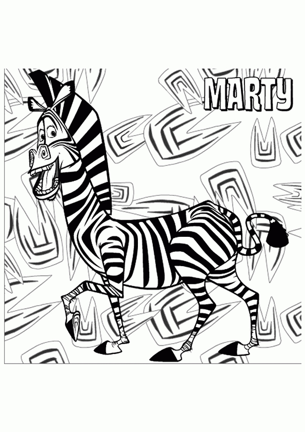 Coloriage Madagascar Marty destiné Oloriage