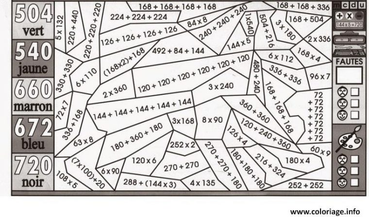 Coloriage Magique Ce2 Addition Multiplication Dessin Magique À Imprimer encequiconcerne Coloriages Magiques Ce2 À Imprimer