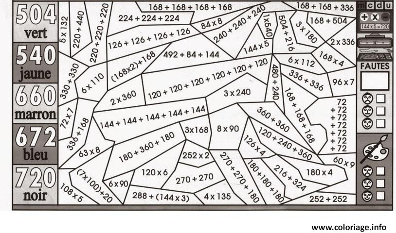 Coloriage Magique Ce2 Addition Multiplication Dessin Magique À Imprimer encequiconcerne Coloriages Magiques Ce2 À Imprimer 