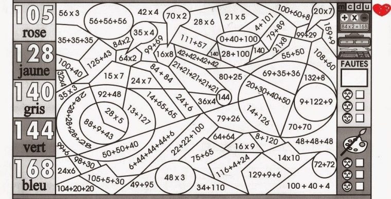 Coloriage Magique Maths Ce2  Coloriage Magique Ce1, Coloriage Magique à Coloriage Magique Ce1 Multiplication A Imprimer