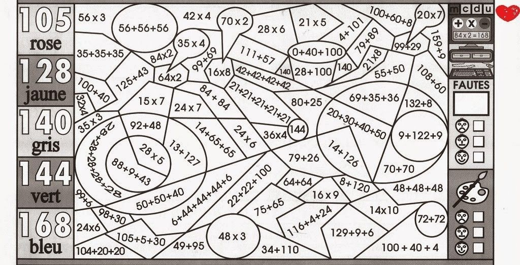 Coloriage Magique Maths Ce2  Coloriage Magique Ce1, Coloriage Magique à Coloriage Magique Ce1 Multiplication A Imprimer 