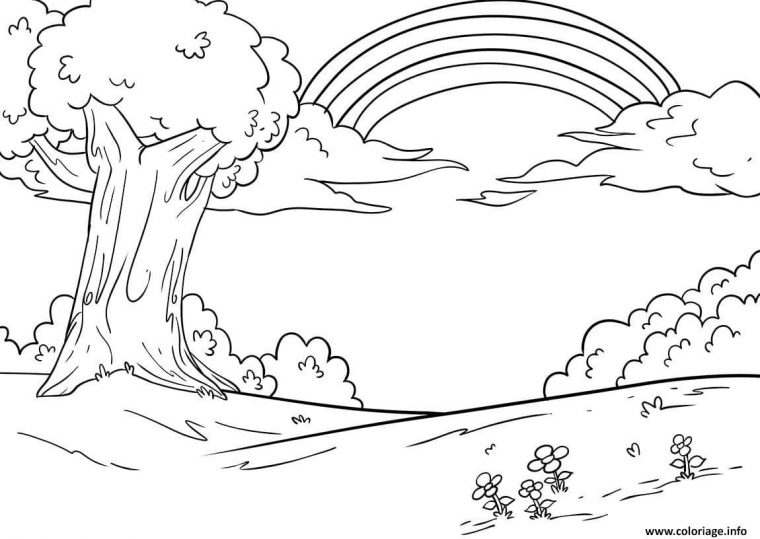 Coloriage Magnifique Paysage De Nature Avec Arc En Ciel Et Nuages pour Paysage De Montagne À Colorier Coloriage Magnifique Paysage De Nature Avec Arc En Ciel Et Nuages pour Paysage De Montagne À Colorier