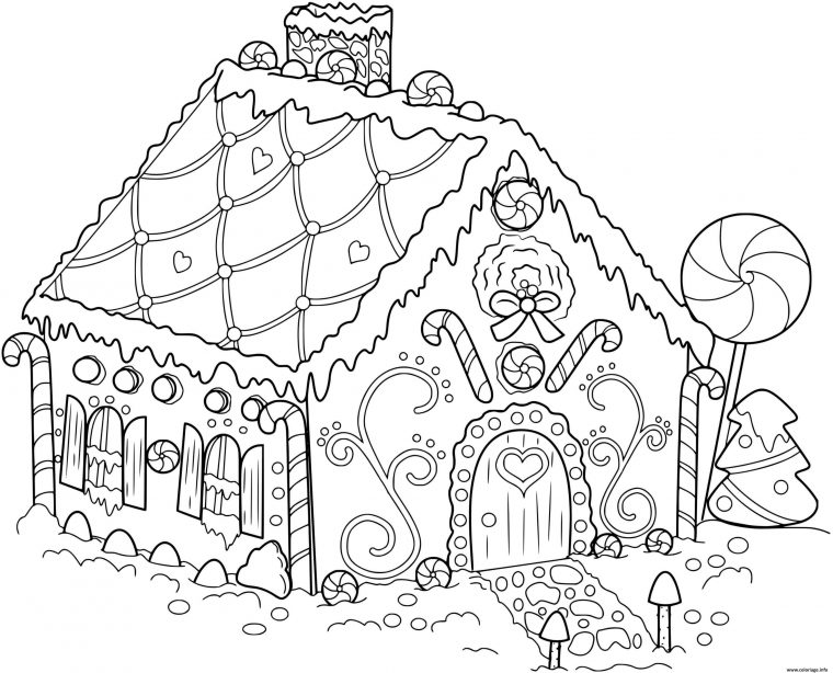 Coloriage Maison Pain Depices Dans Un Village De Noel Dessin Maison En serapportantà Coloriage A Imprimer De Noel