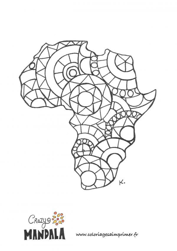 Coloriage Mandala Africain  Coloriage, Mandala Africain, Coloriage À avec Coloriage Africain 