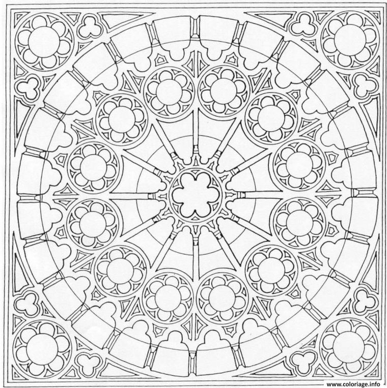 Coloriage Mandala Carre Joeke Remkus De Vries Dessin Mandala À Imprimer à Dessin A Colorier Mandala