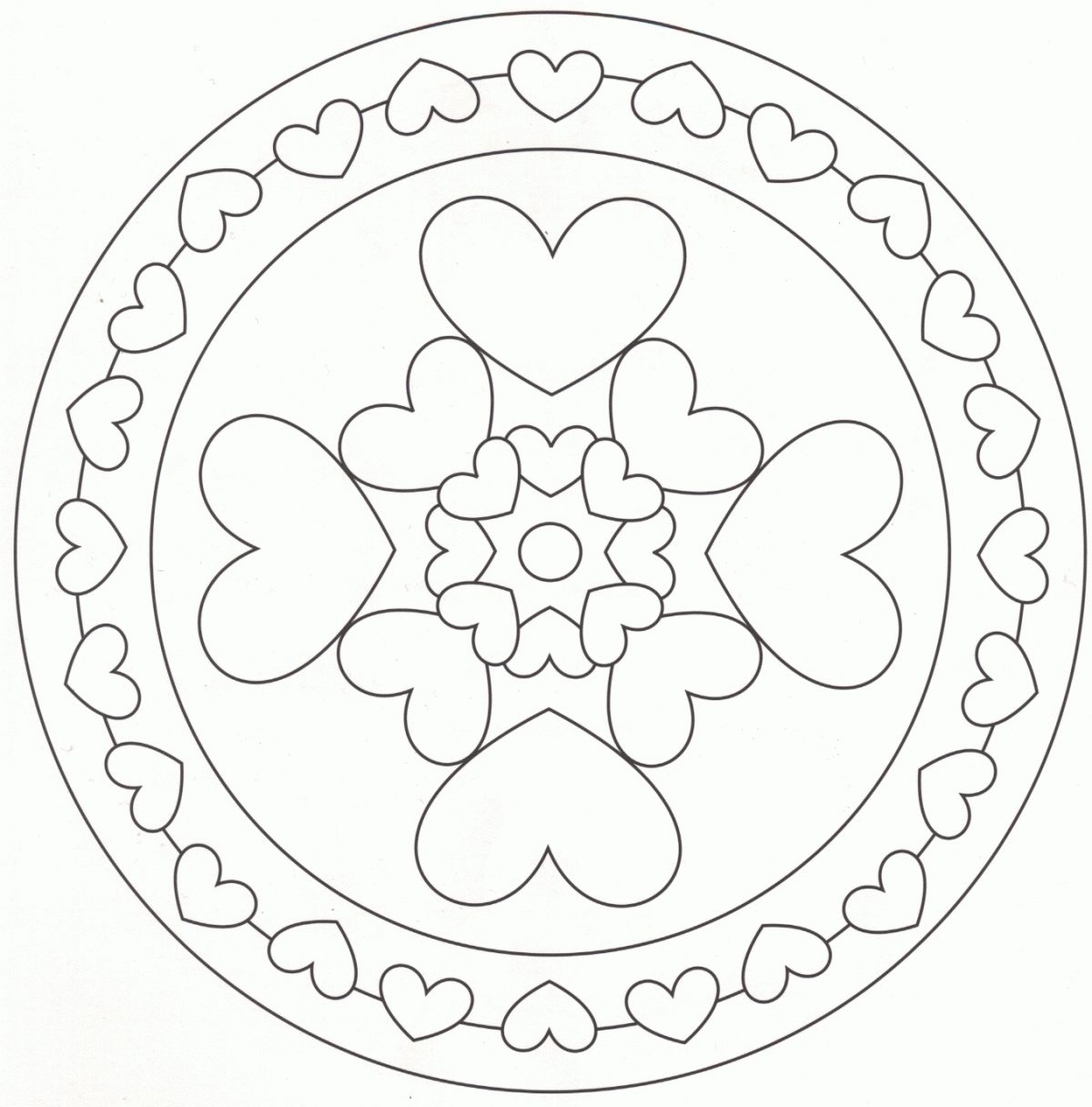 Coloriage Mandala Cœur Facile À Imprimer Et Colorier tout Coloriage De Coeur