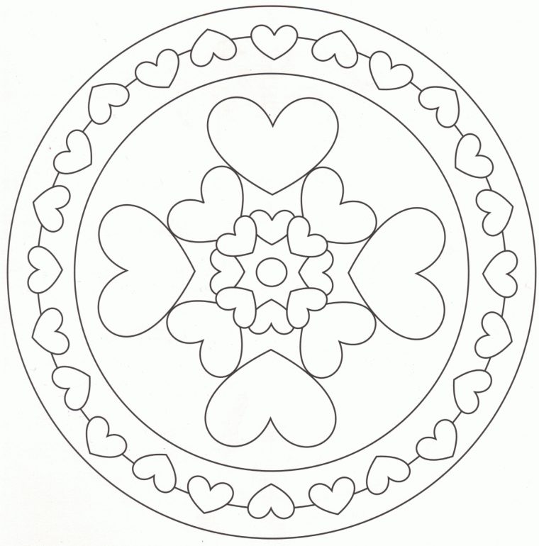 Coloriage Mandala Cœur Facile À Imprimer Et Colorier tout Coloriage De Coeur