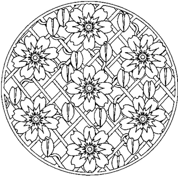 Coloriage Mandala De Fleur En Ligne Gratuit À Imprimer avec Dessin De Fleurs A Imprimer Gratuit 