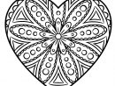 Coloriage Mandala En Forme De Coeur Avec Des Cercles Dessin Mandala À pour Coloriage De Coeur