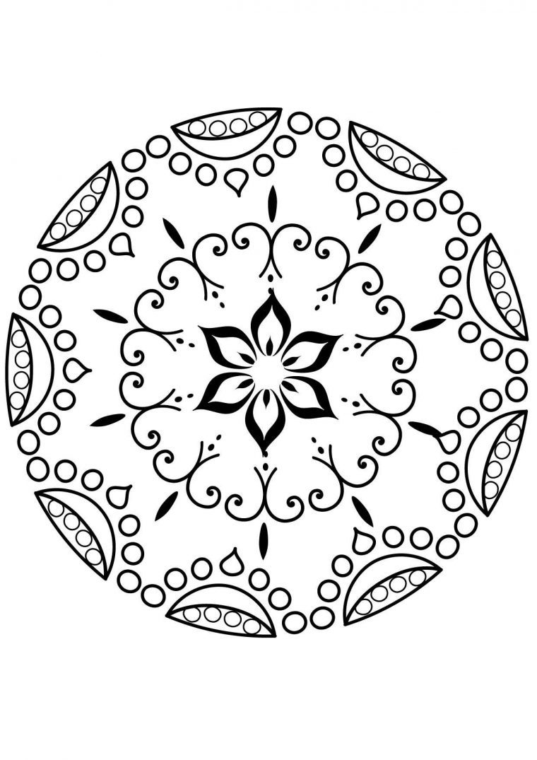 Coloriage Mandala Fleur 5 – Coloriage Mandalas – Coloriages Chiffres Et pour Coloriages Mandalas