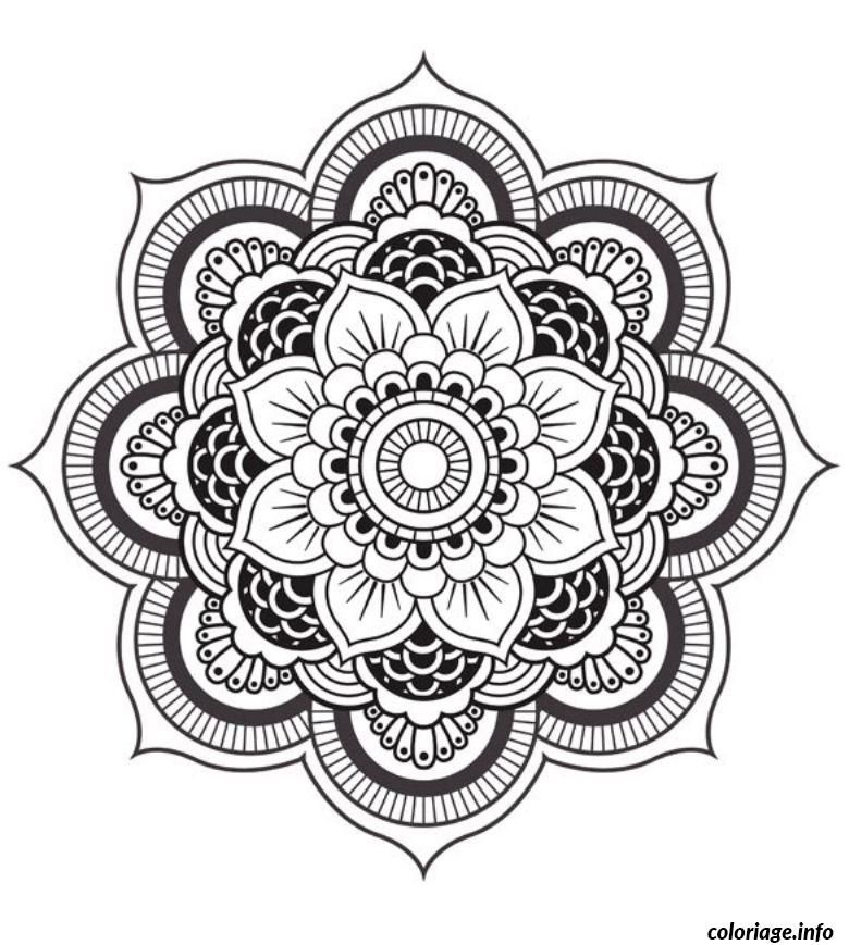 Coloriage Mandala Fleur Dessin À Imprimer  Tattoo  Mandala Tatuering tout Dessin Fleur De Lotus A Imprimer 