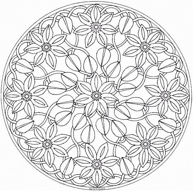 Coloriage Mandala Fleurs Et Nature Dessin Gratuit À Imprimer serapportantà Mandalas À Colorier Gratuit