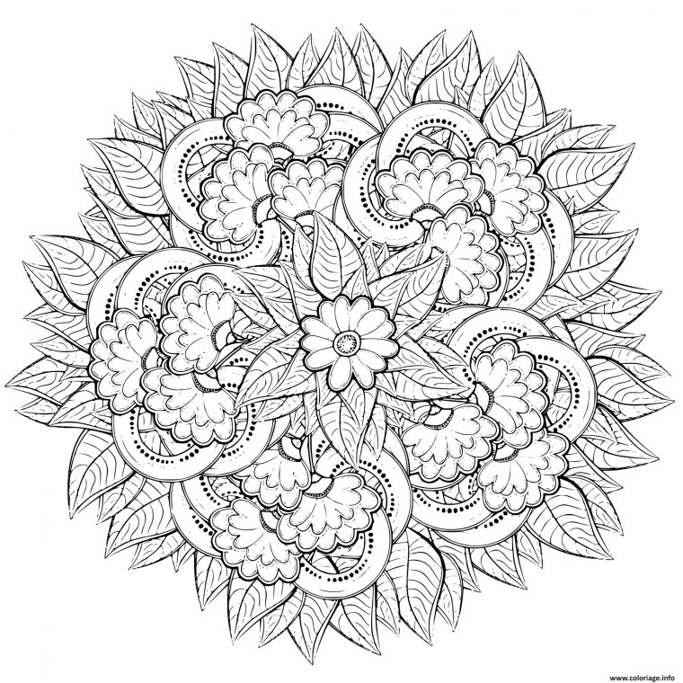 Coloriage Mandala Fleurs Pour Adulte Nature Dessin Fleurs À Imprimer avec Dessin De Fleurs A Imprimer Gratuit